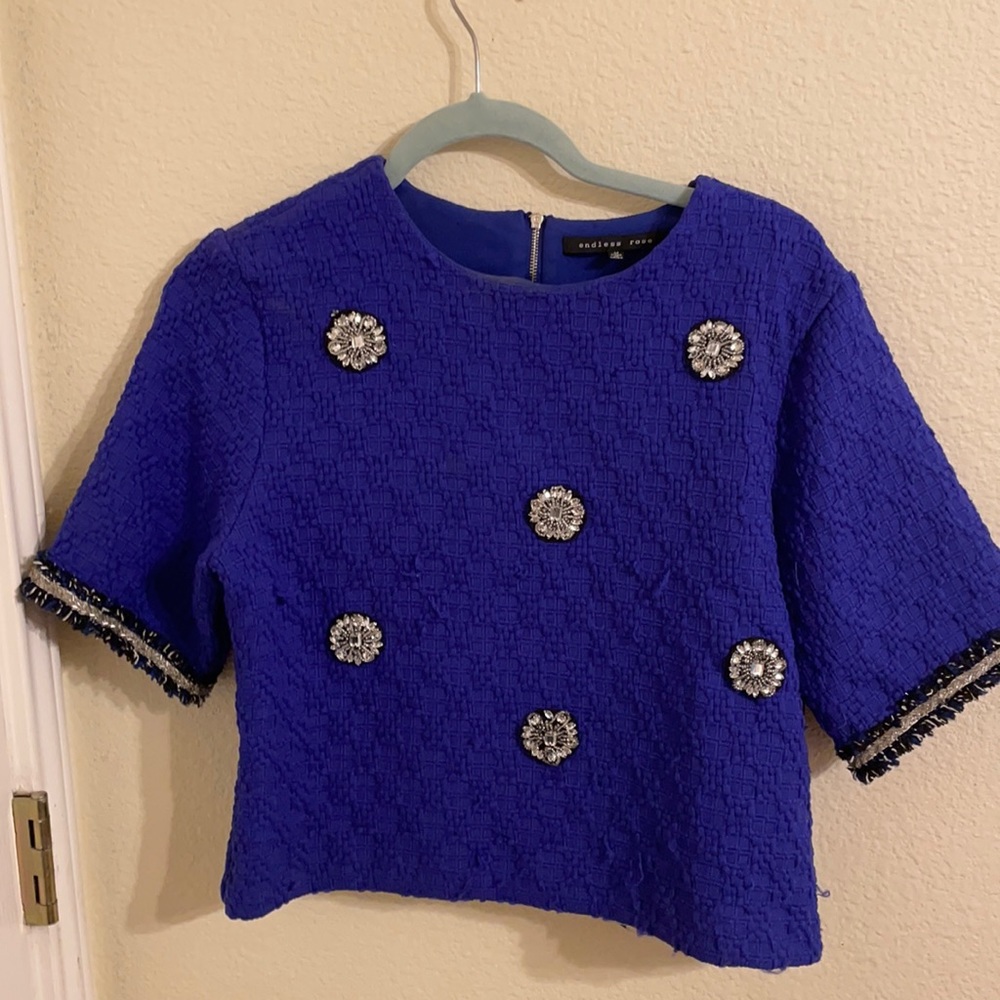 Blue Tweed Set